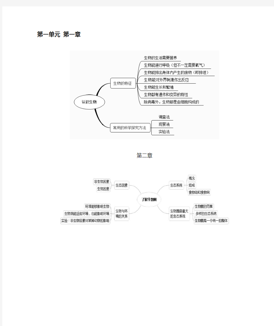 七年级上册生物思维导图