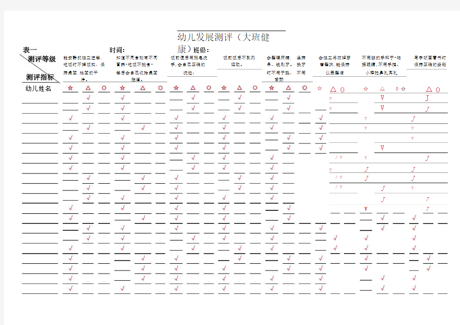 幼儿发展测评表