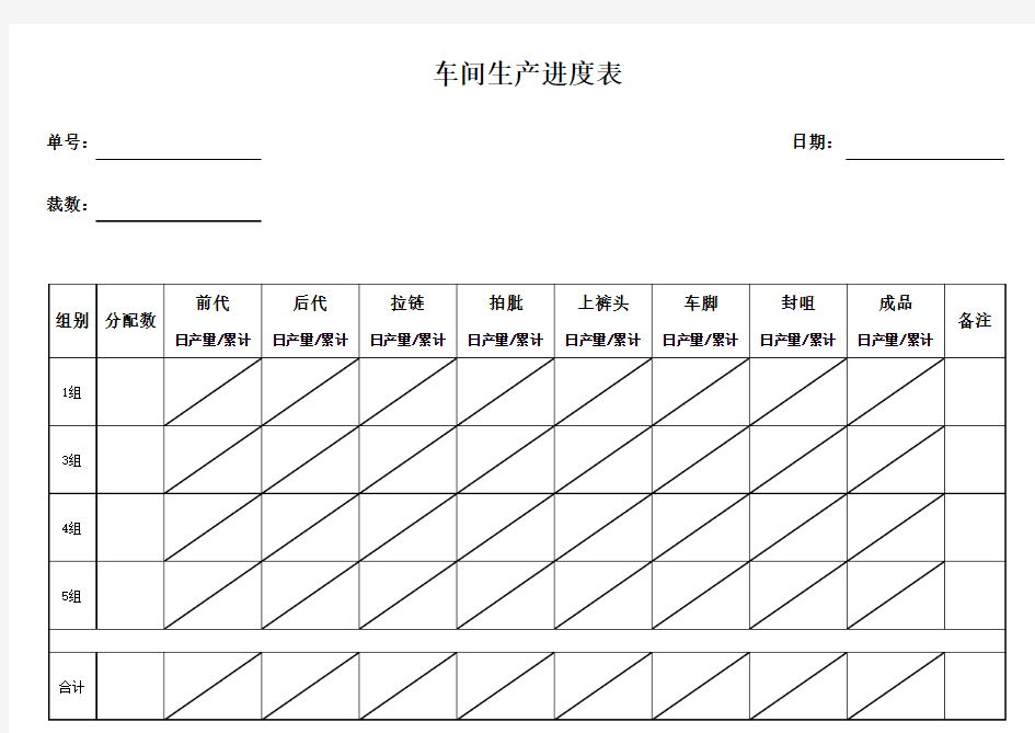 车间生产记录表