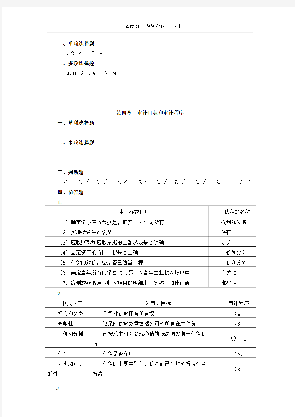 审计学答案