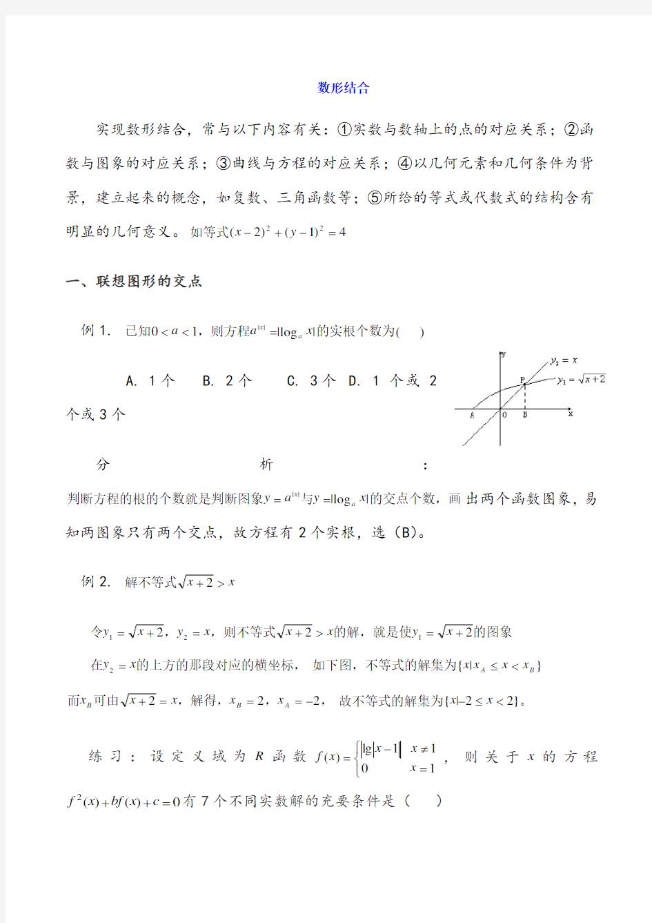 高中数学数形结合