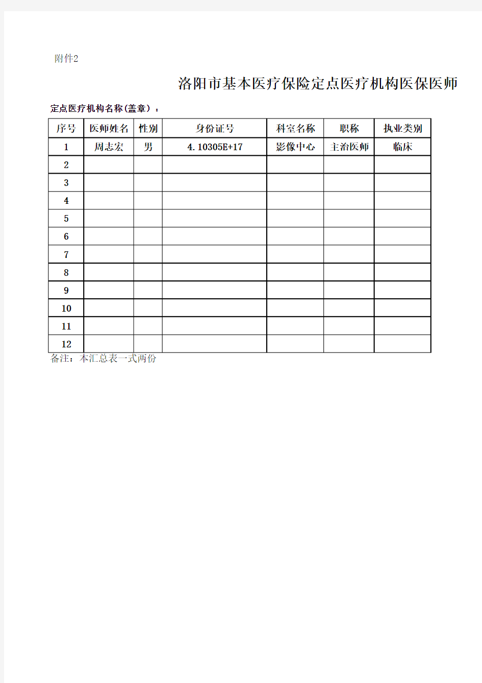 医保医师登记相关表格(1)