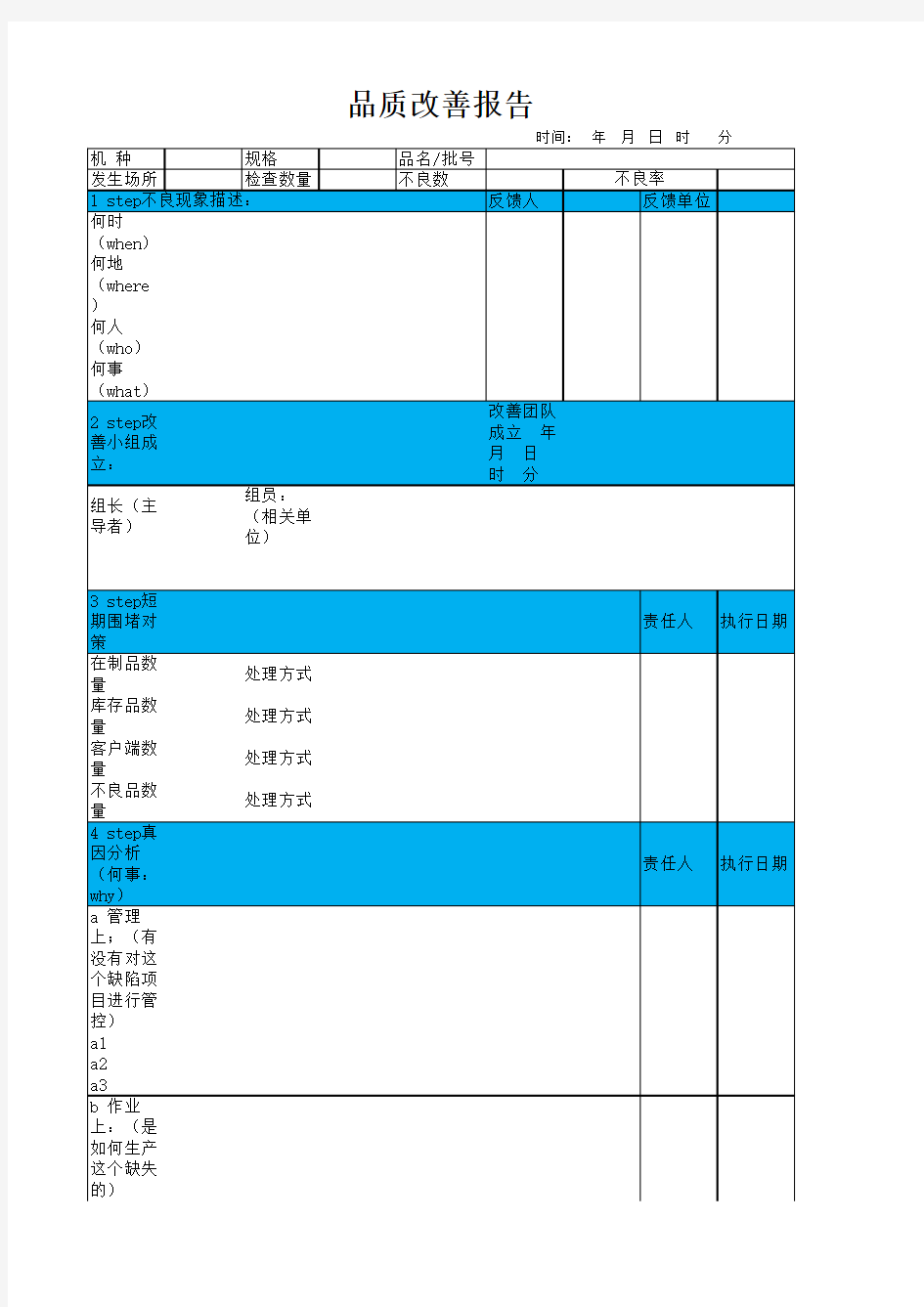 品质改善报告