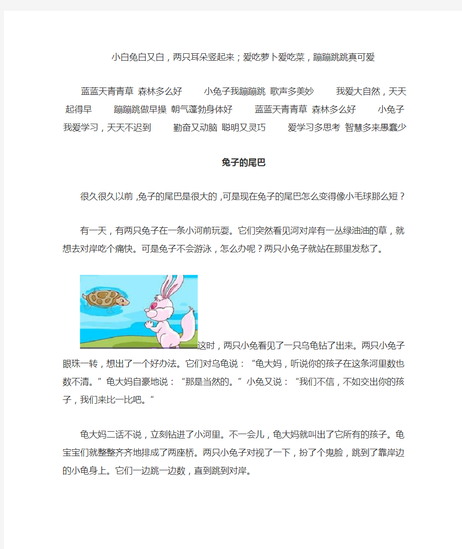 关于兔子的儿歌文章