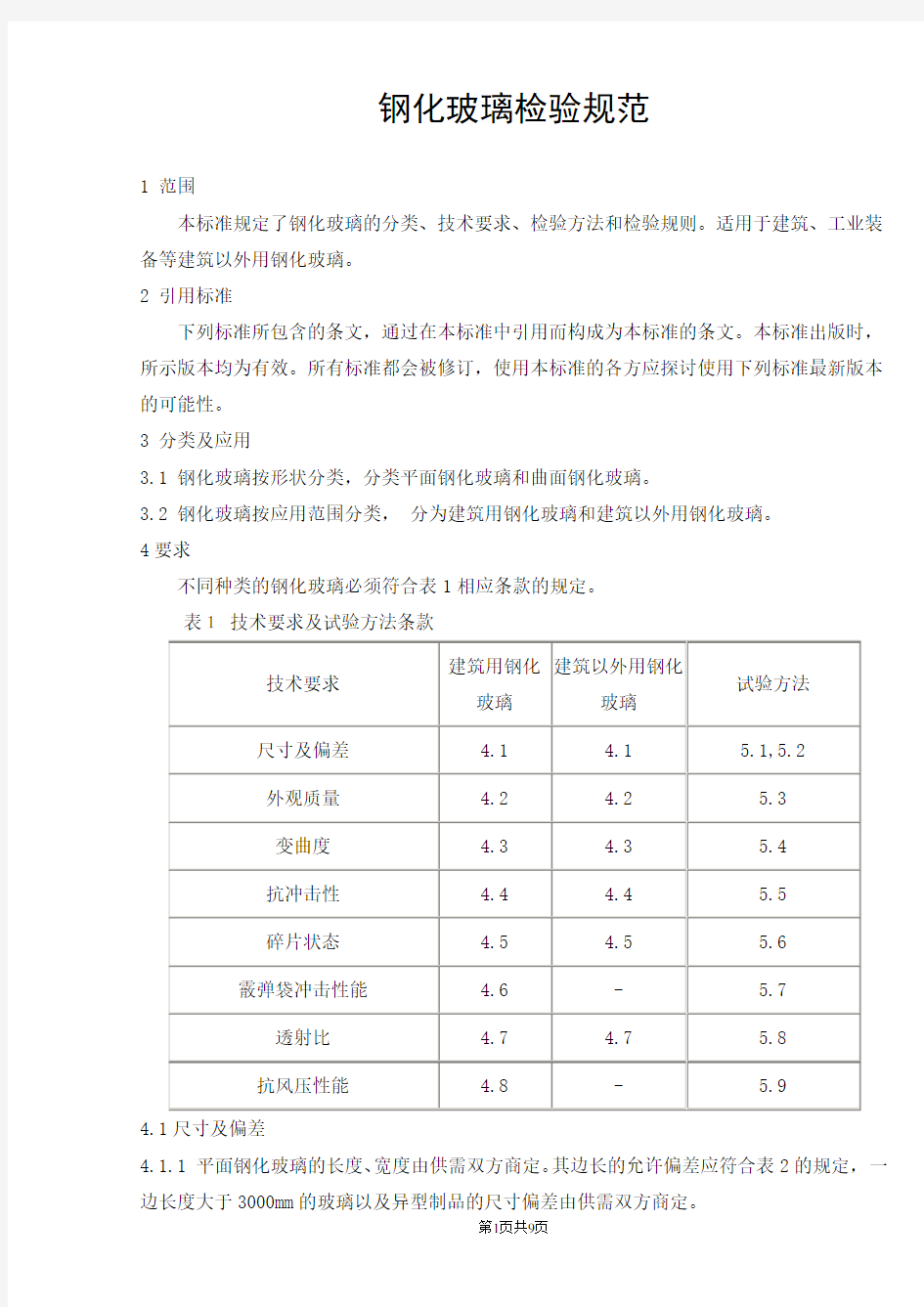 钢化玻璃检验标准