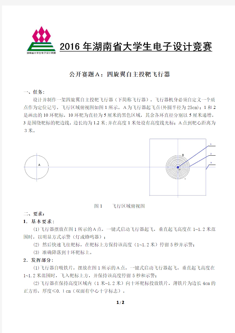 2016年湖南省大学生电子设计竞赛公开赛题A (1)