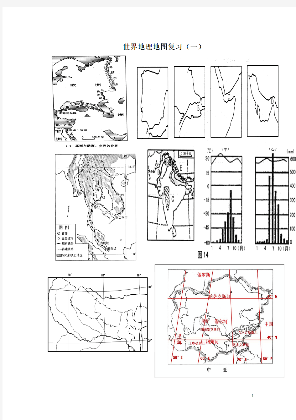 世界地理地图复习(一)