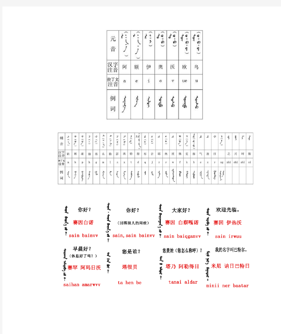 跟我学蒙语