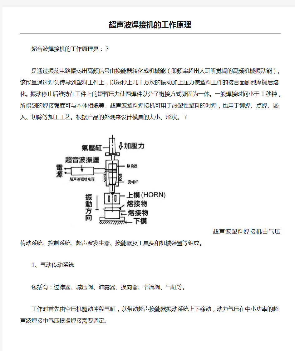 超声波焊接机的工作原理