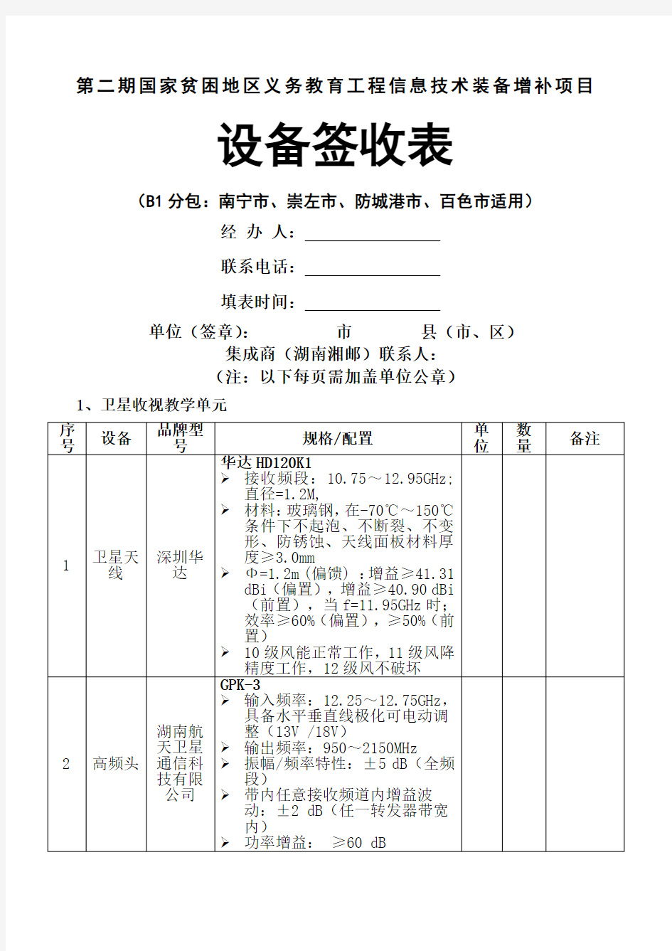 投标报价明细表