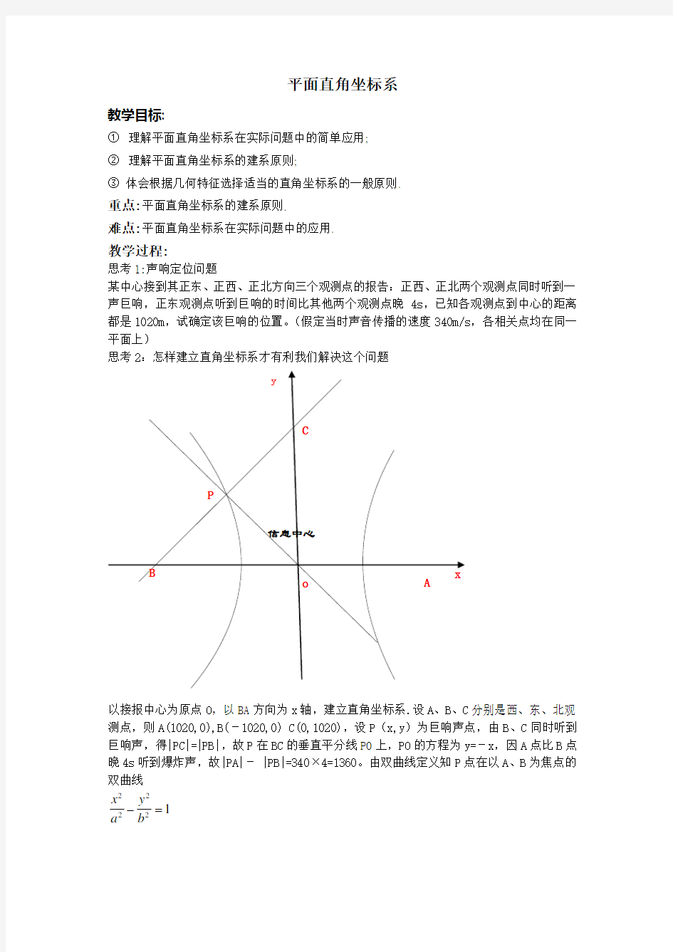 平面直角坐标系