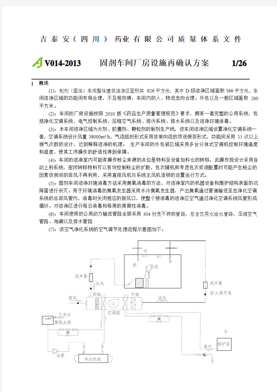 新版GMP固体制剂车间厂房设施以及空调验证方案.