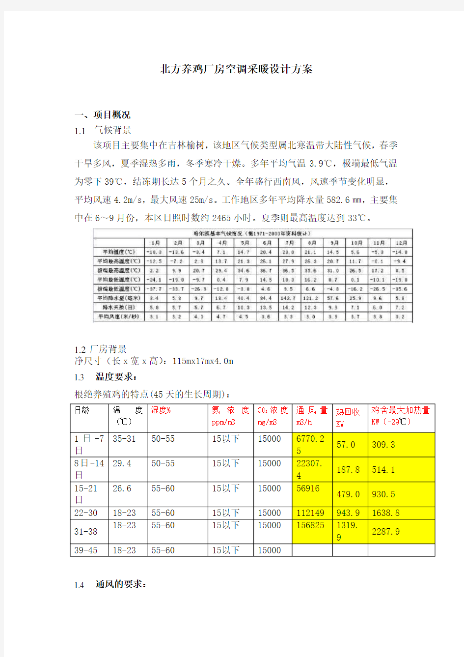 北方养殖厂房空调采暖设计方案