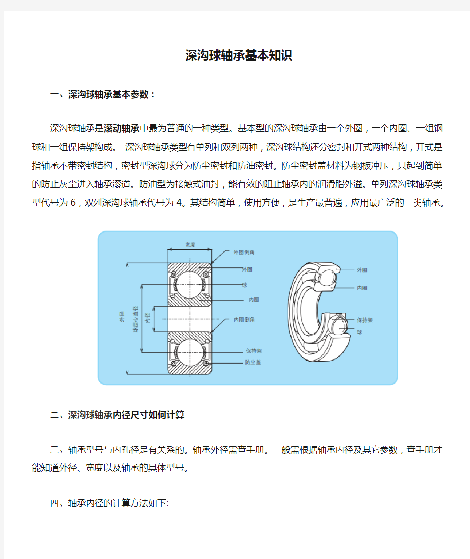 深沟球轴承基本知识