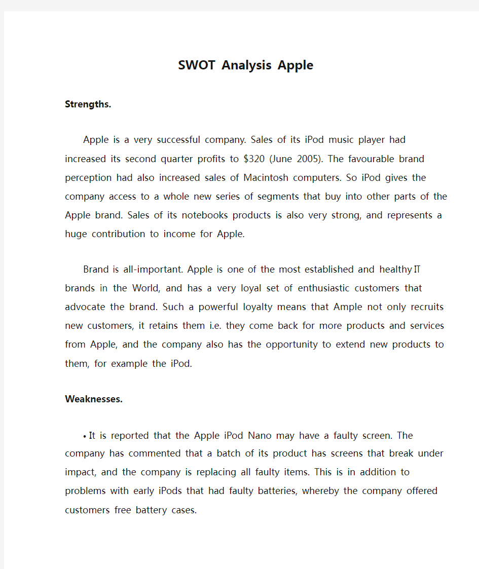 SWOT Analysis Apple