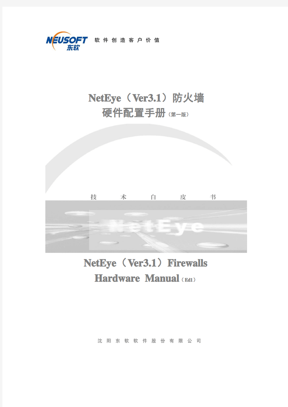 NetEye FW 防火墙Ver3.1硬件配置手册(Ed1)