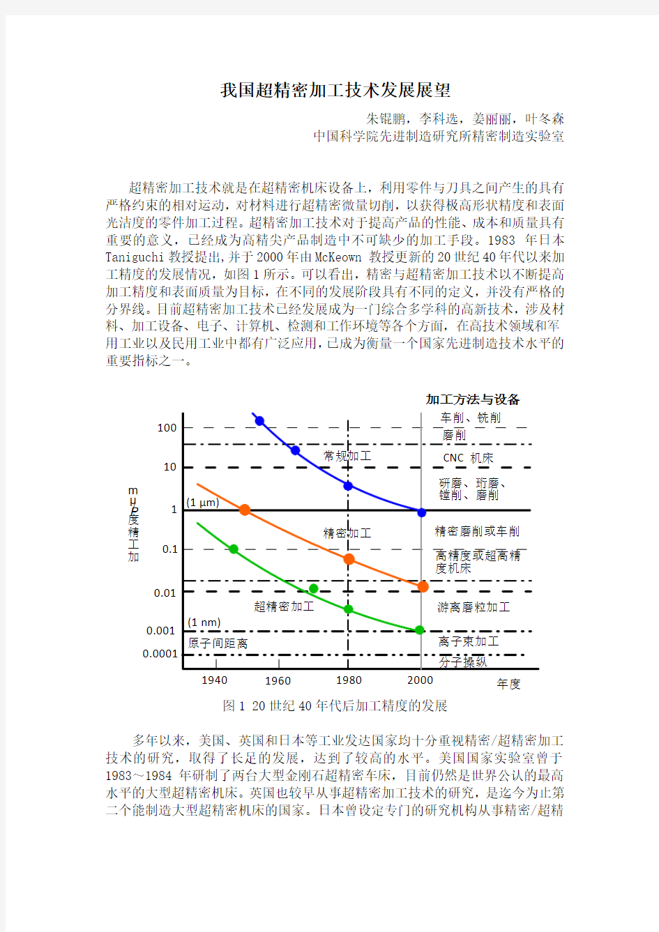 我国精密超精密加工技术发展展望