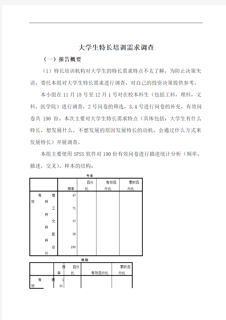 大学生兴趣爱好调查报告