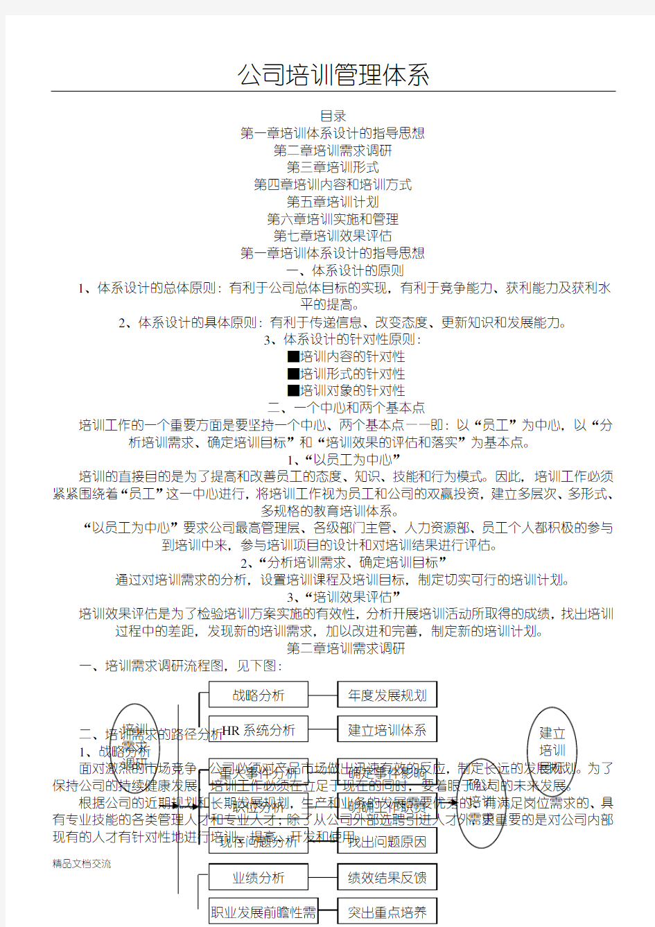 公司培训管理体系