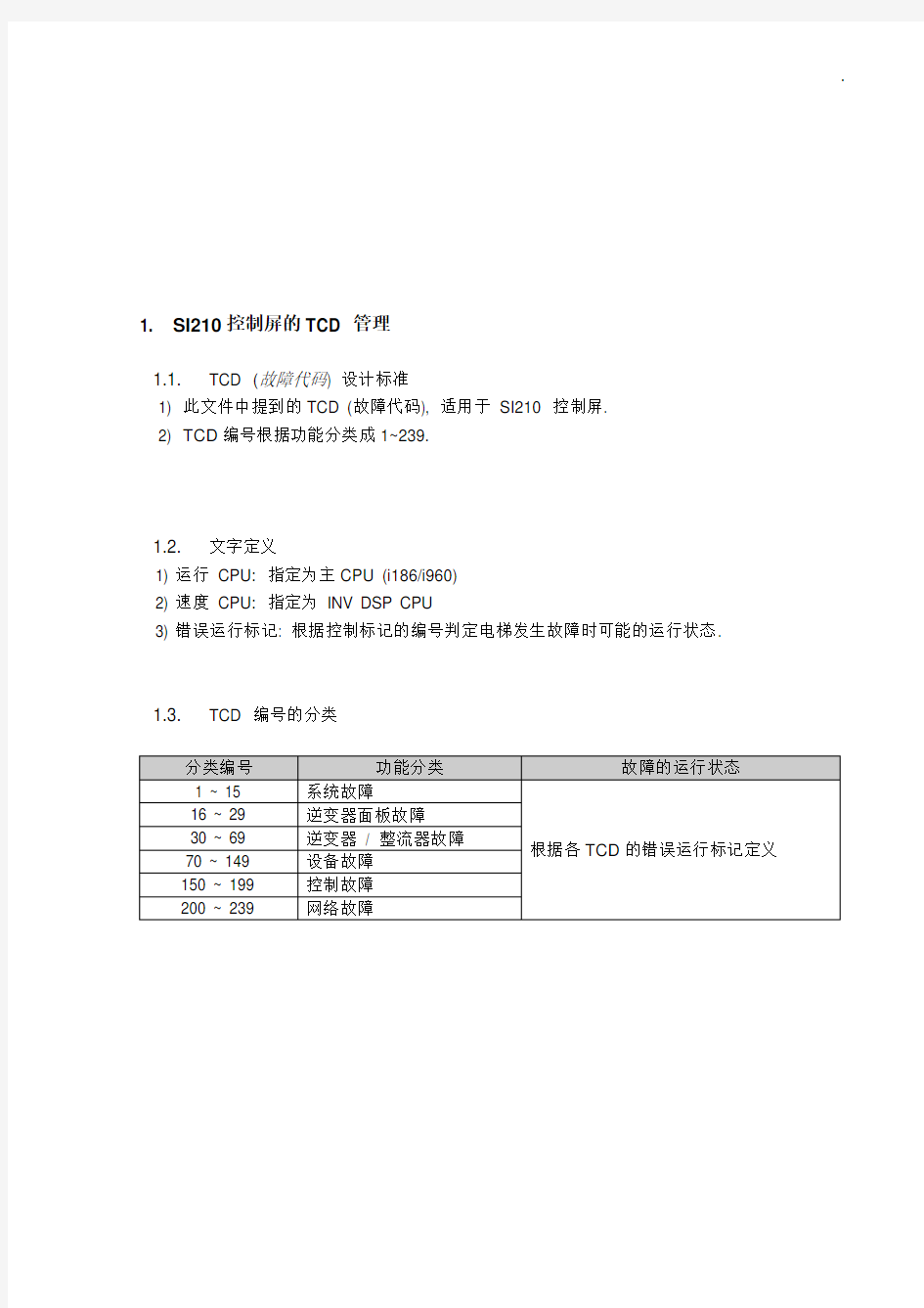 星玛电梯资料电梯TCD故障代码