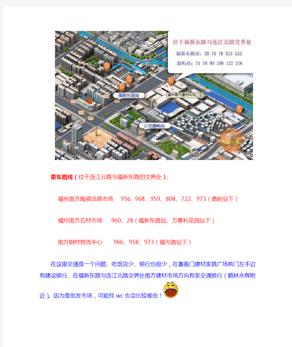 福州建材市场详细分布图