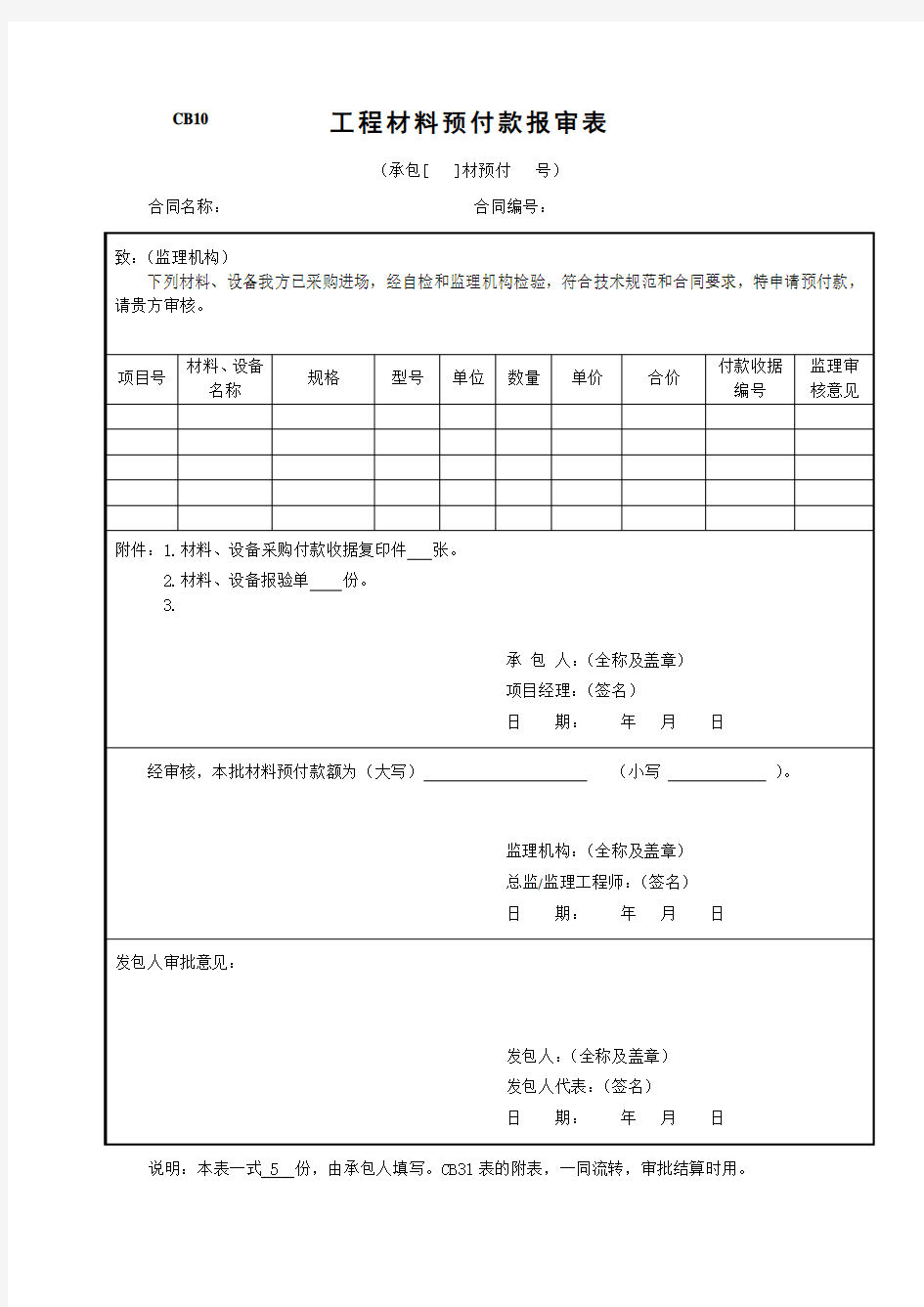 工程材料预付款申报表.doc