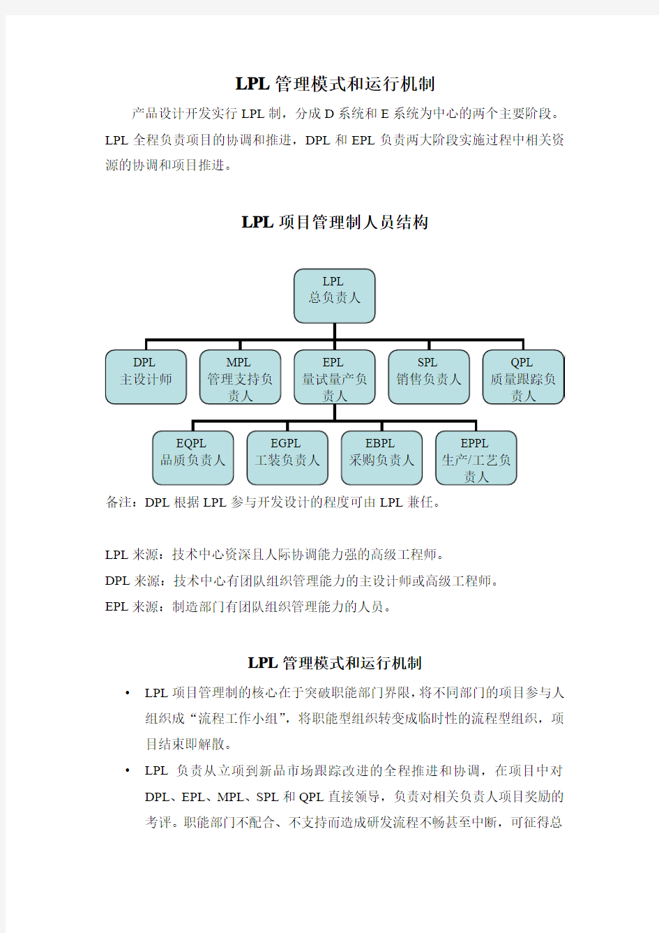 LPL管理模式和运行机制