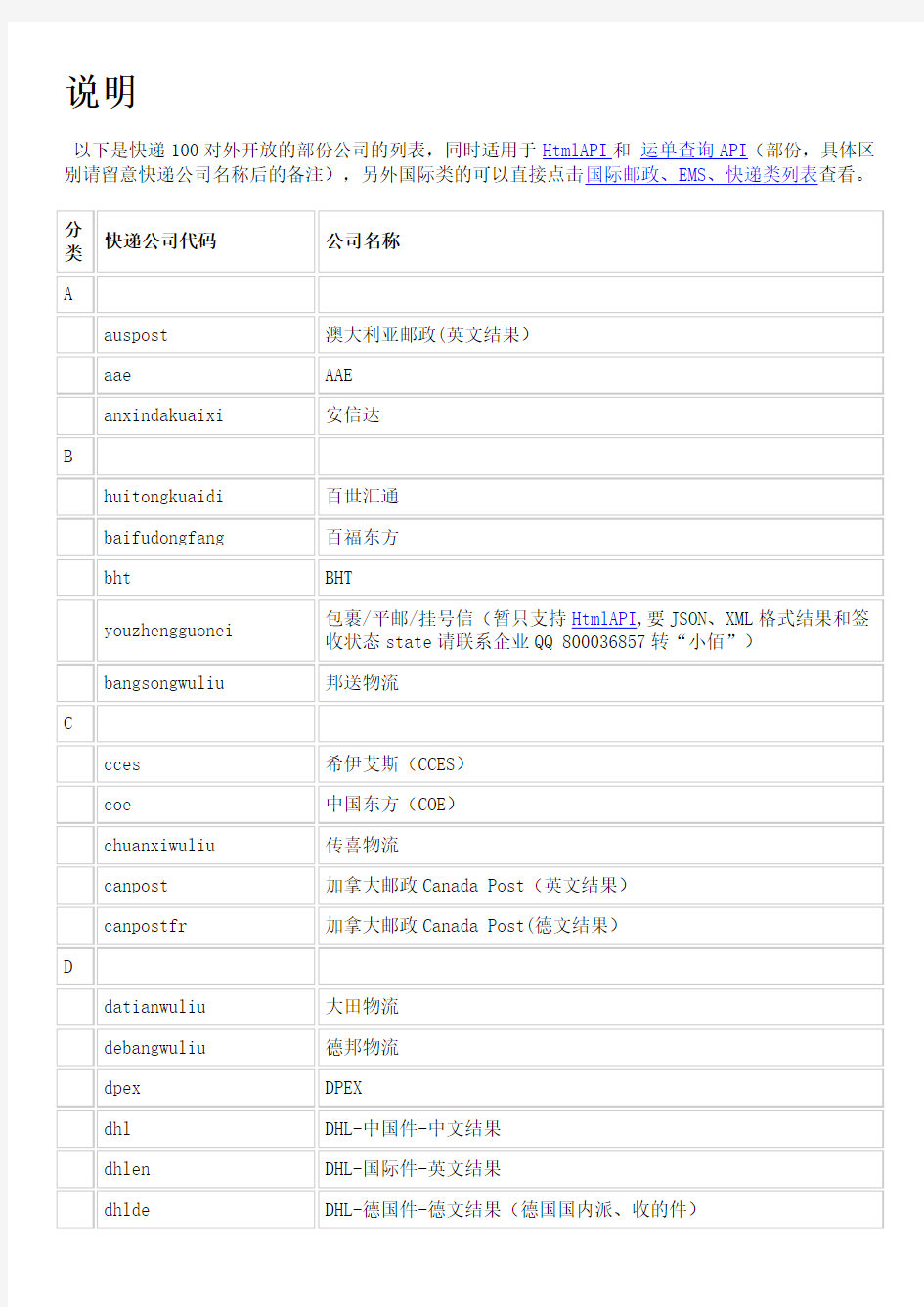 快递100api