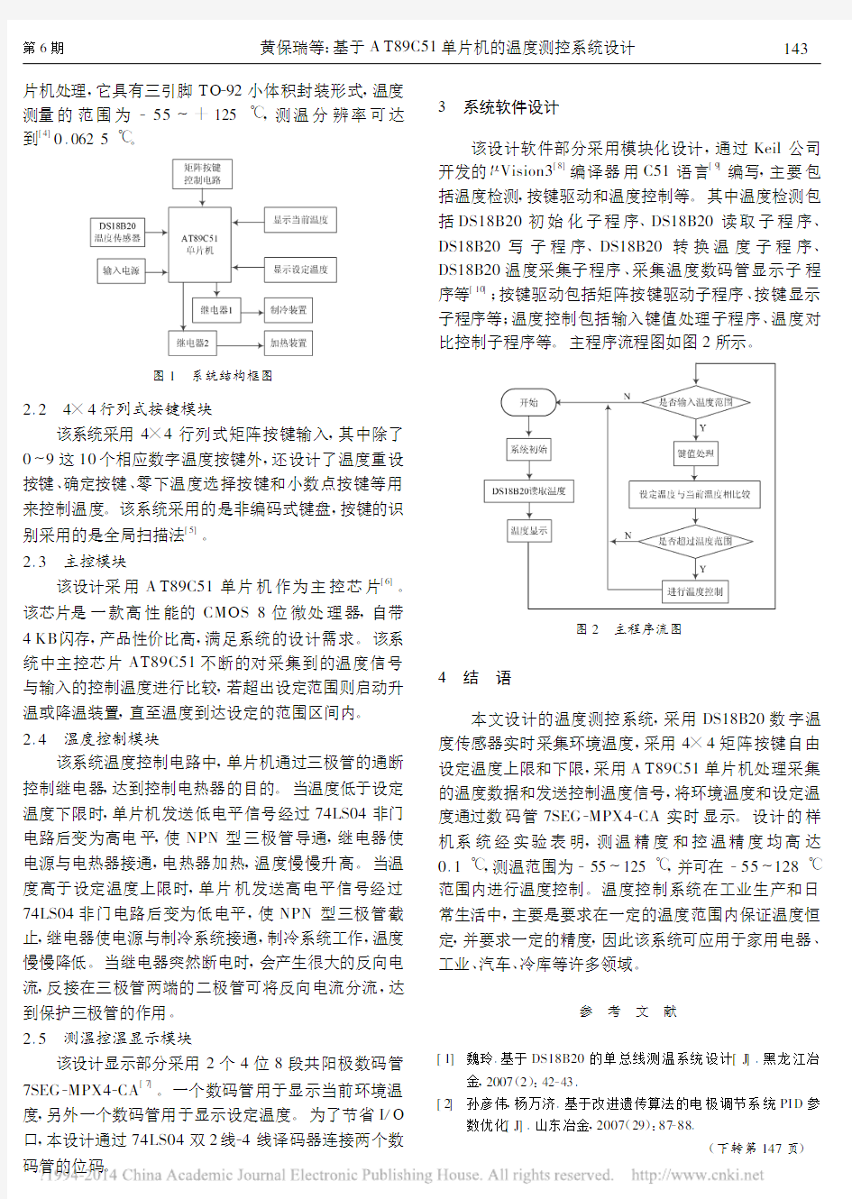 基于AT89C51单片机的温度测控系统设计_黄保瑞