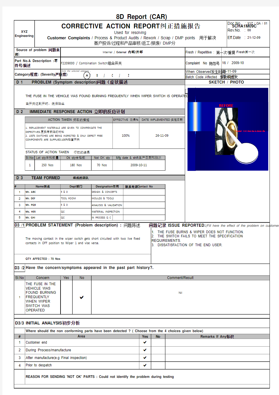 8D 8D Report Format