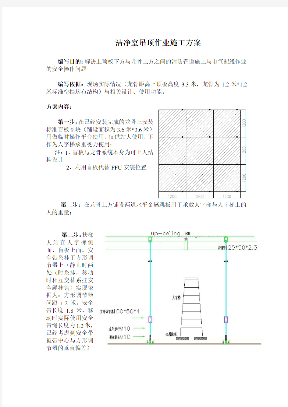 洁净室吊顶作业施工方案