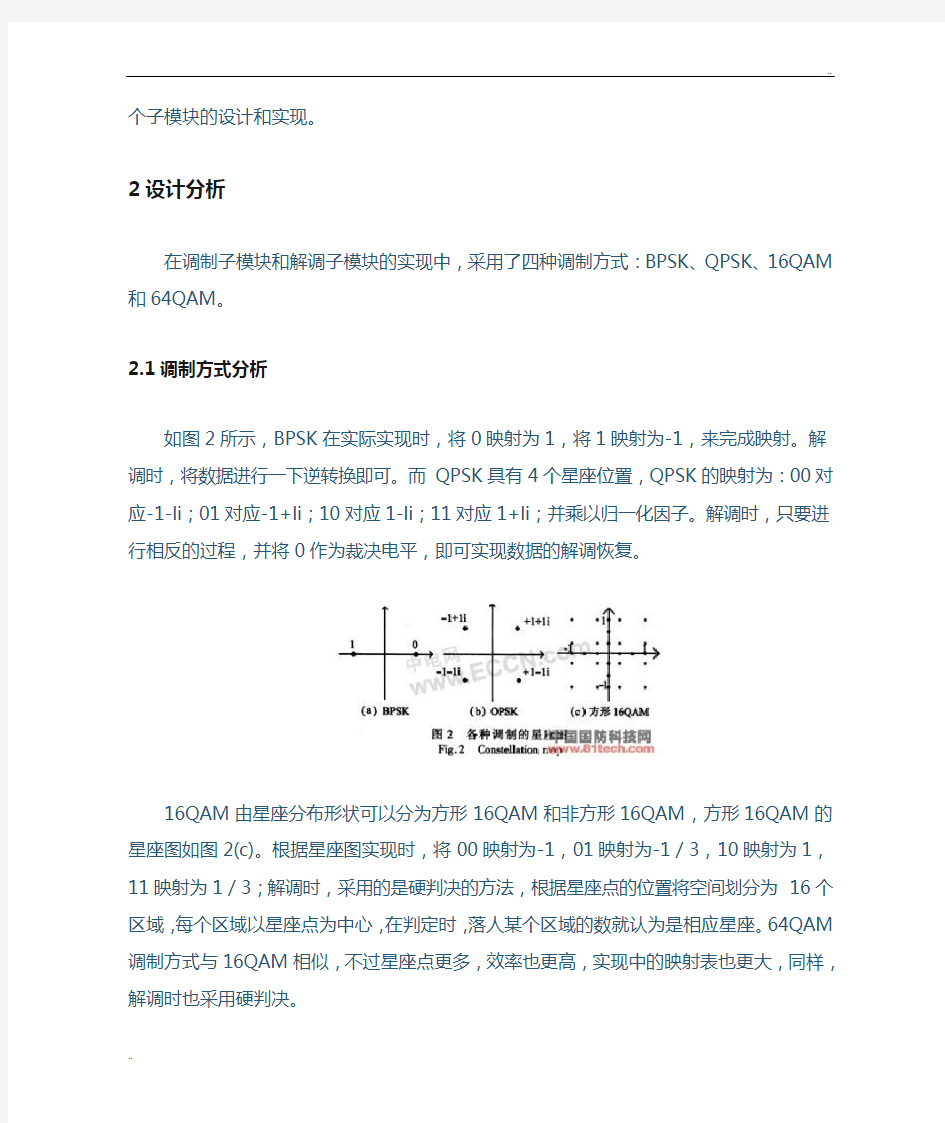 OFDM调制解调模块的设计与实现