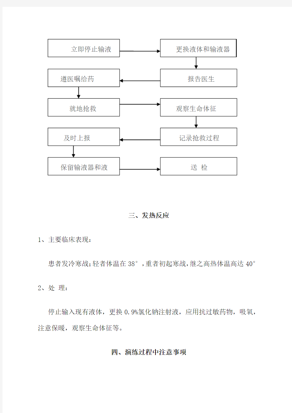 一发生输液反应应急预案