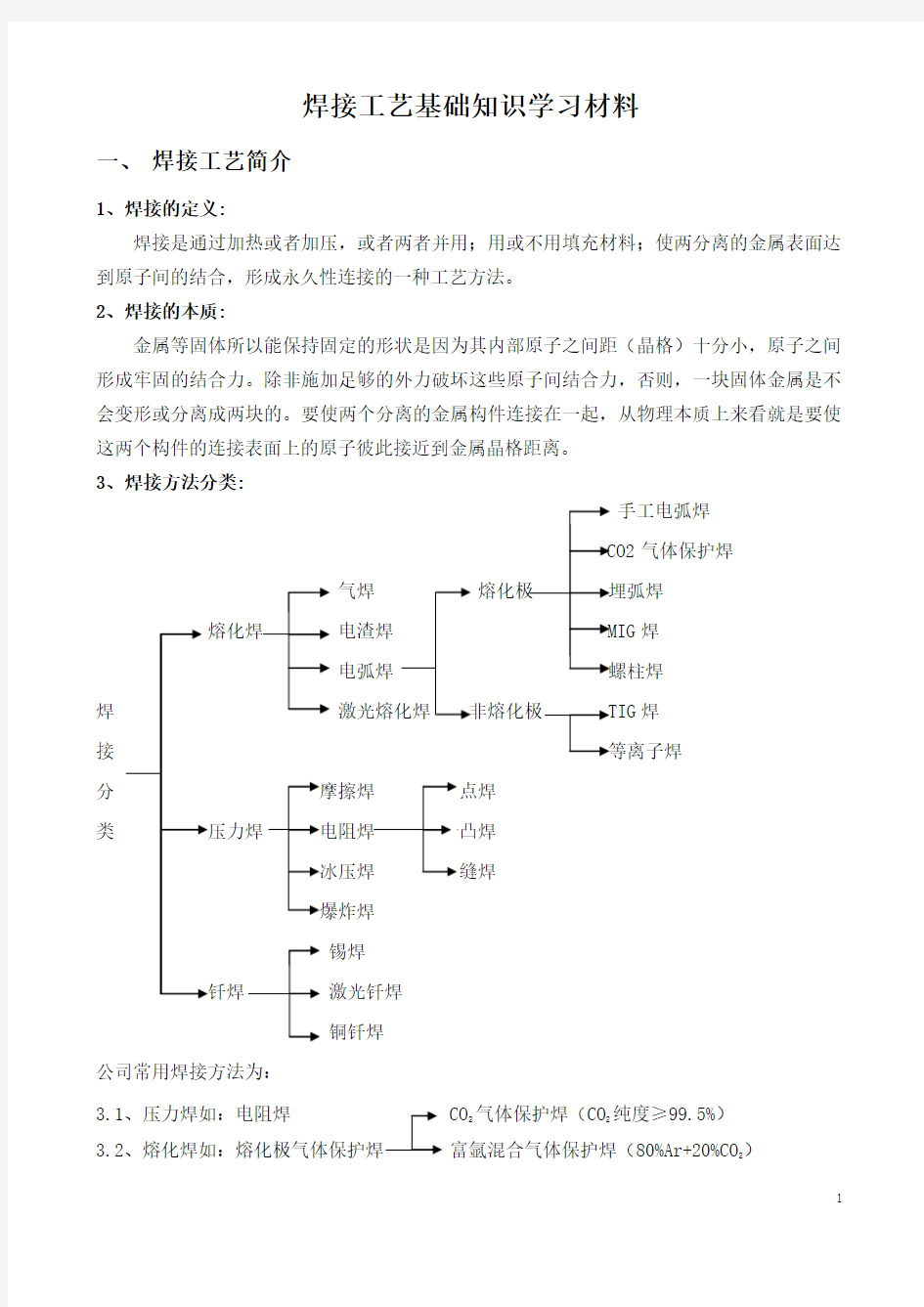 焊接基础知识学习材料