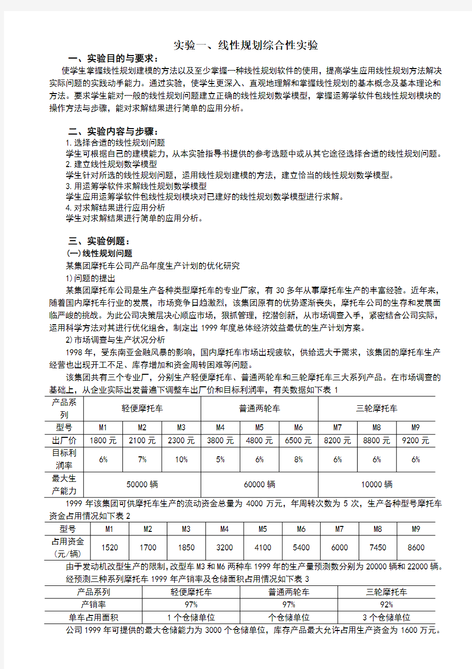 运筹学实验指导书