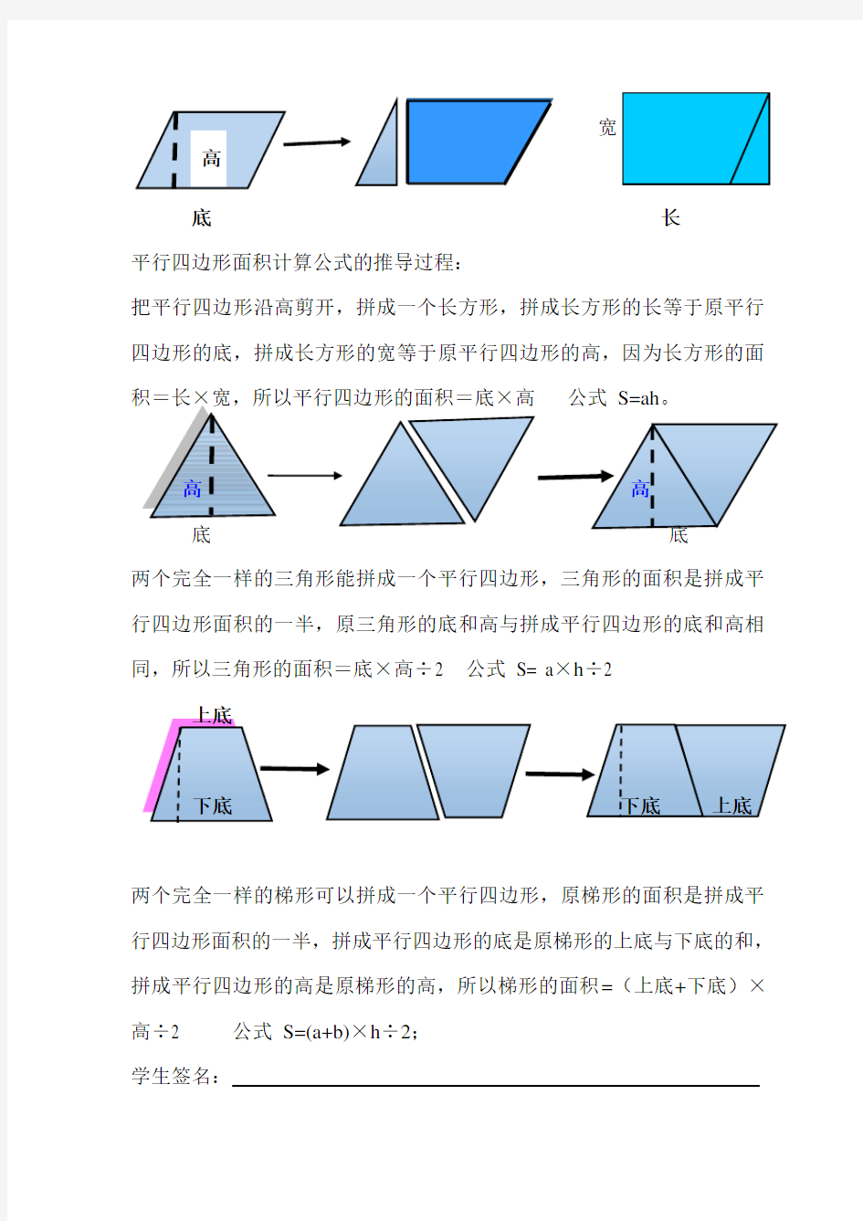 (完整版)平行四边形面积计算公式的推导过程