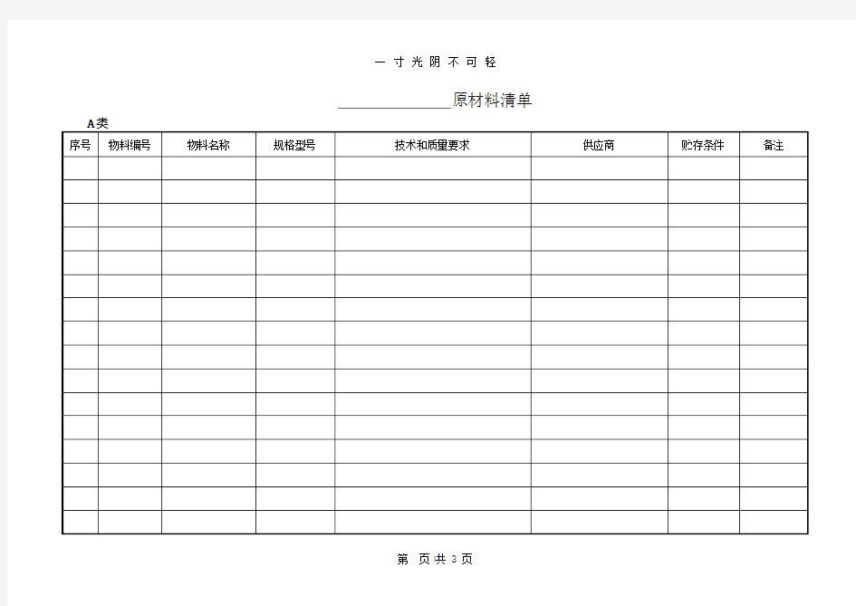 原材料清单.doc