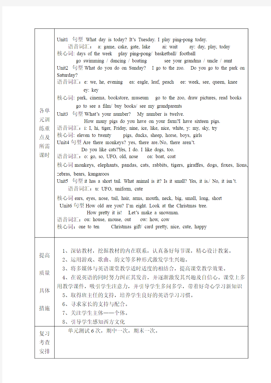 北京课改版二年级英语下教学计划