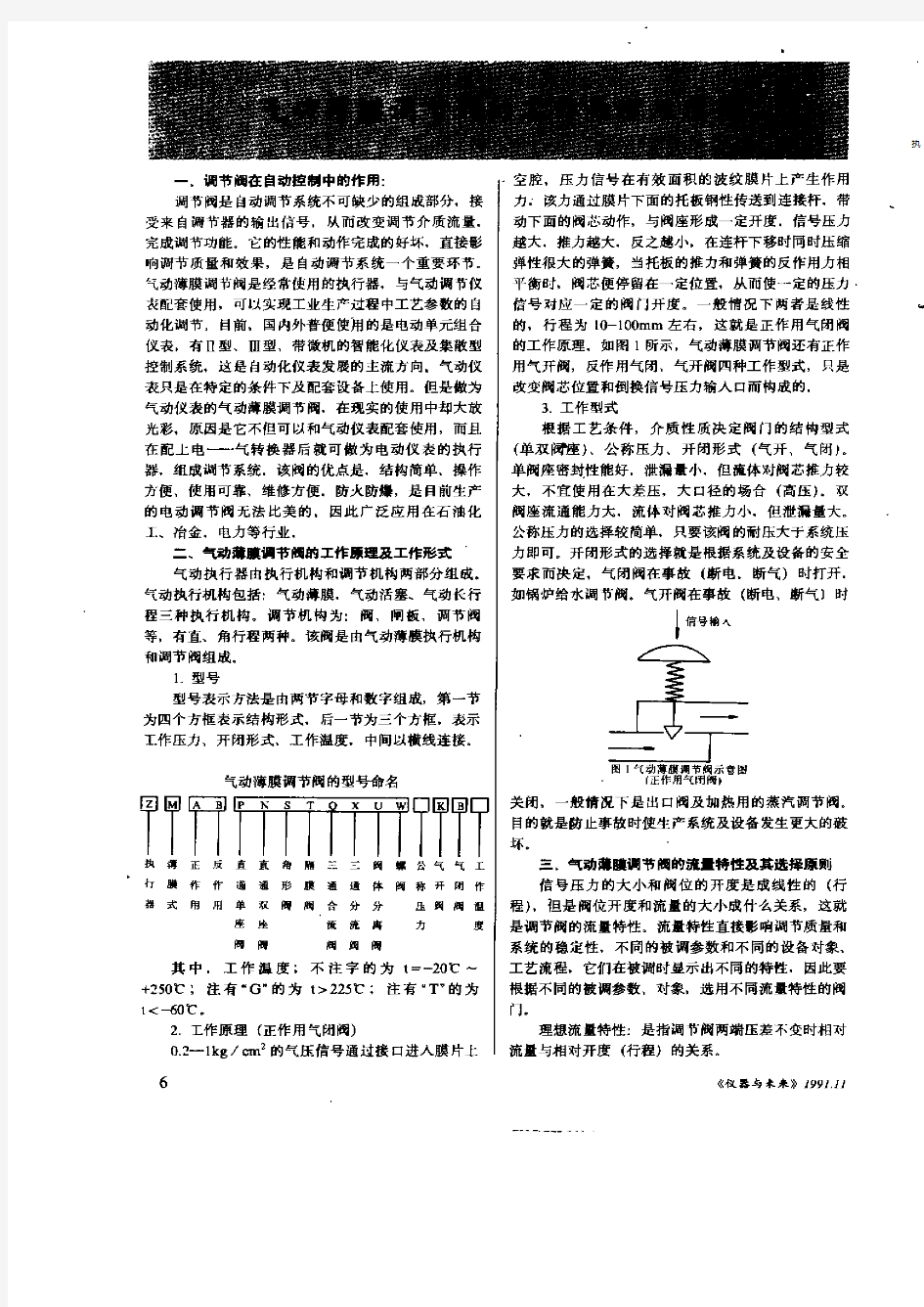 气动薄膜调节阀的工作原理与应用