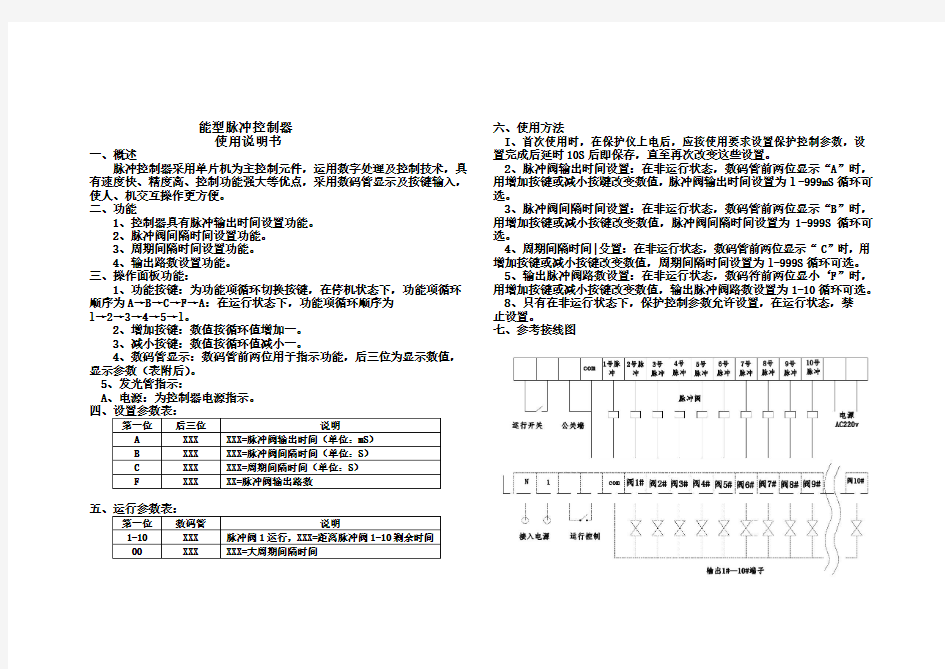 脉冲控制仪说明书2014-7-12