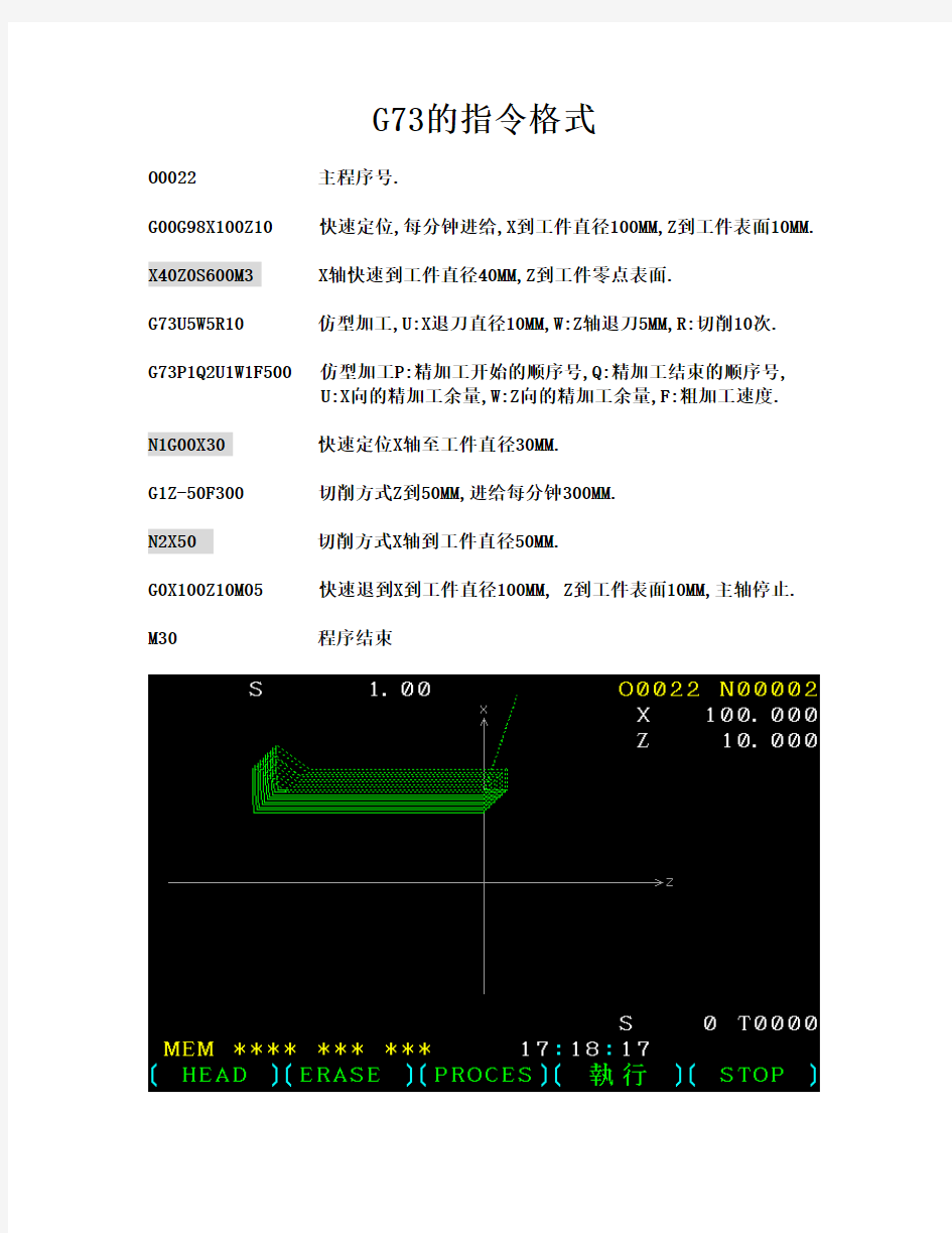 G73的指令格式