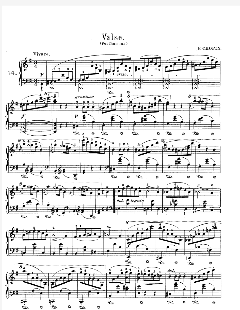 4. e小调圆舞曲Chopin - Valse in e Minor Op.posth, 1830