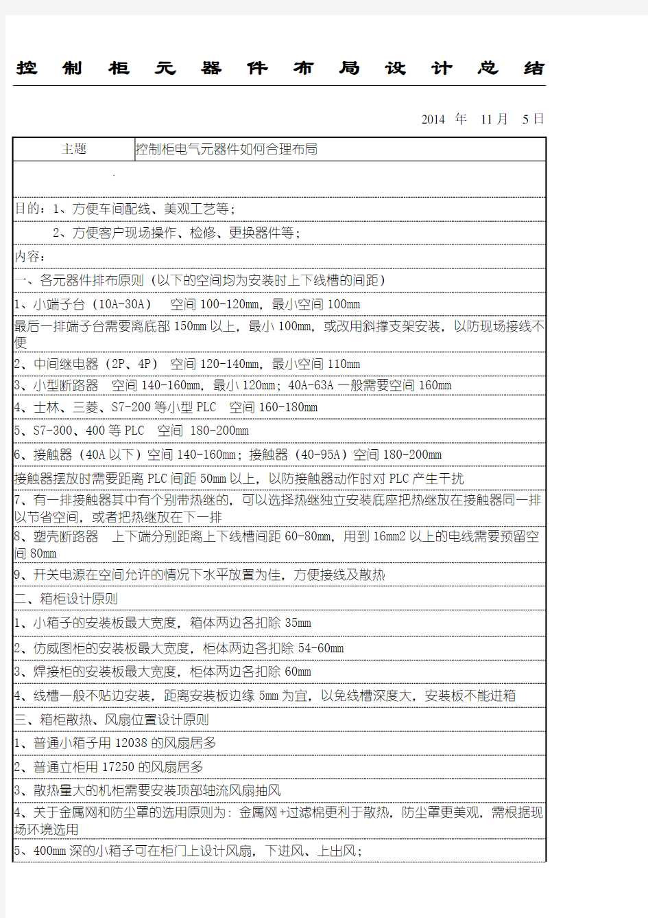 控制柜电气元器件布局总结 (1)