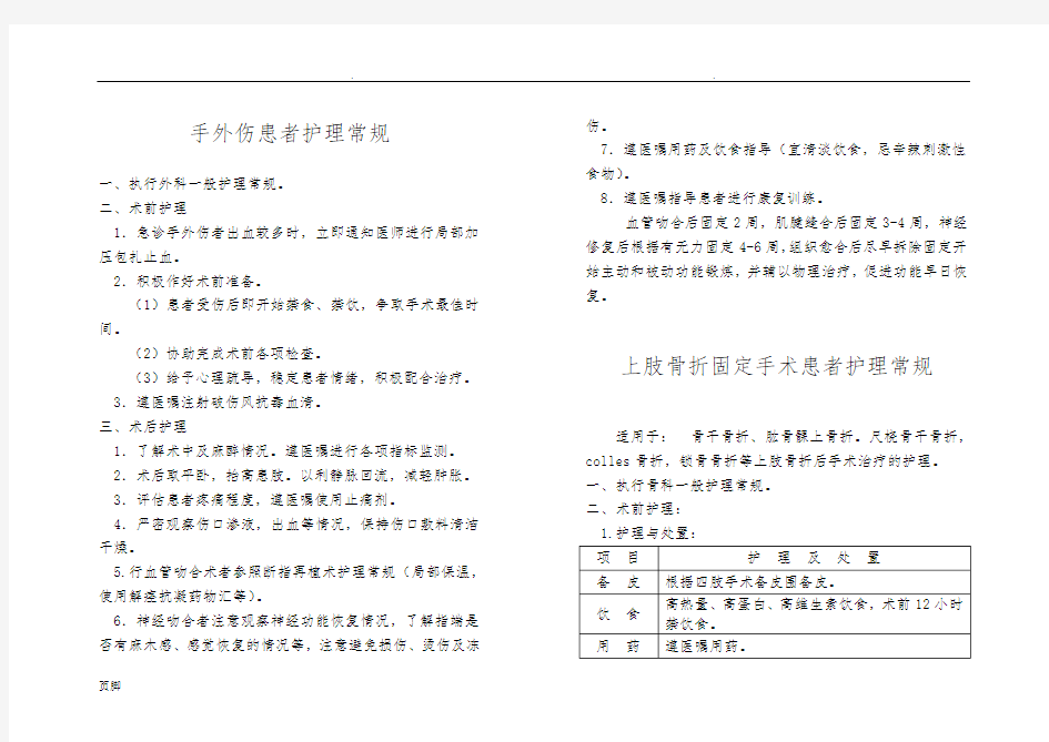 手外伤患者护理_常规