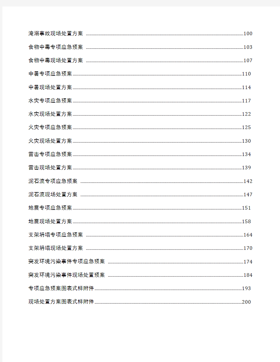 应急预案及现场处置方案