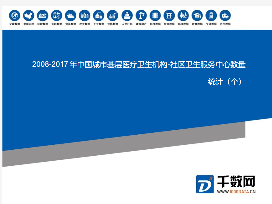最新统计数据中国城市基层医疗卫生机构-社区卫生服务中心数量统计(个)