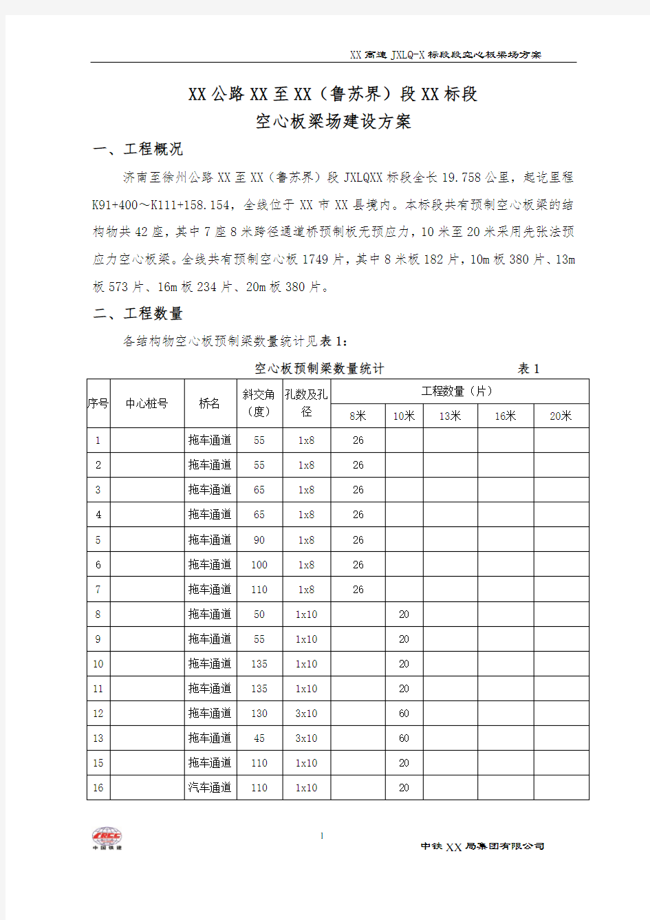 空心板梁预制场建设方案