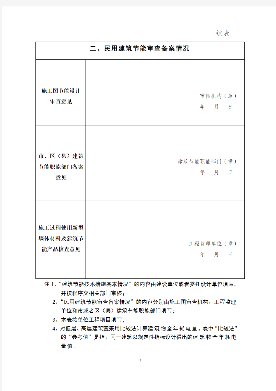 上海市民用建筑节能审查备案登记表