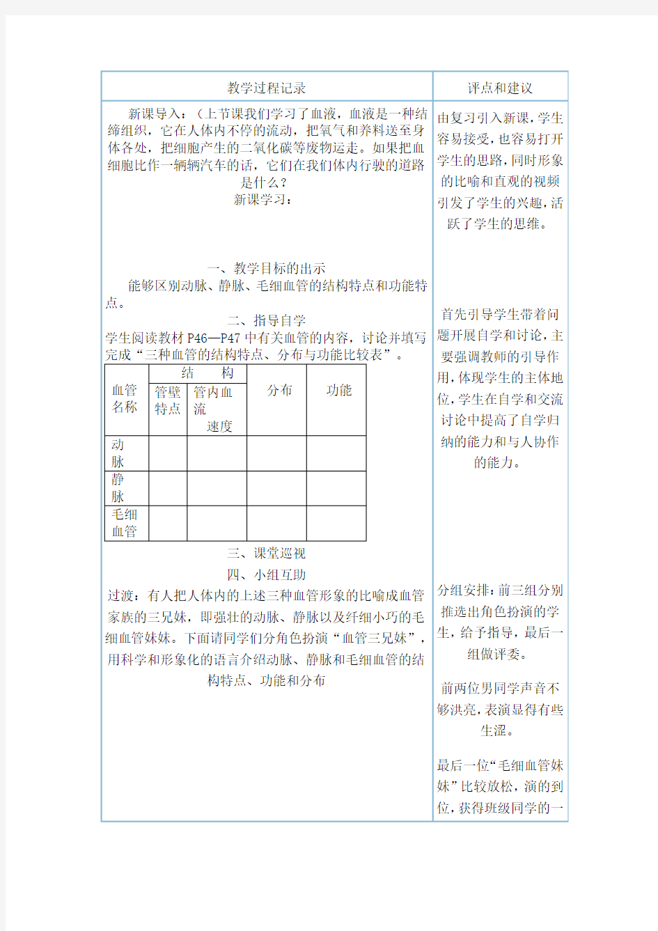 教学过程记录