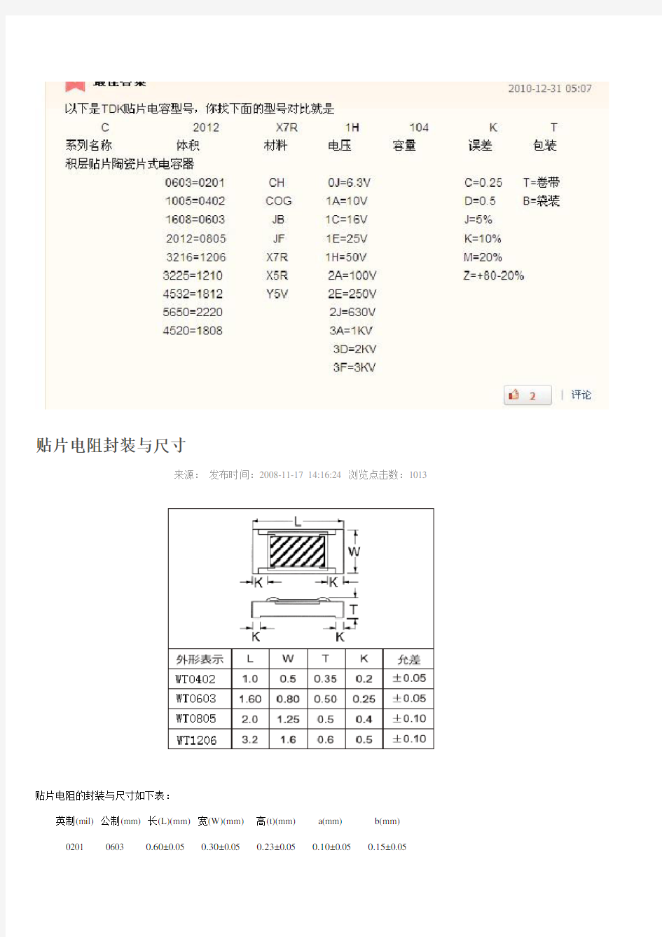 TDK贴片电容型号